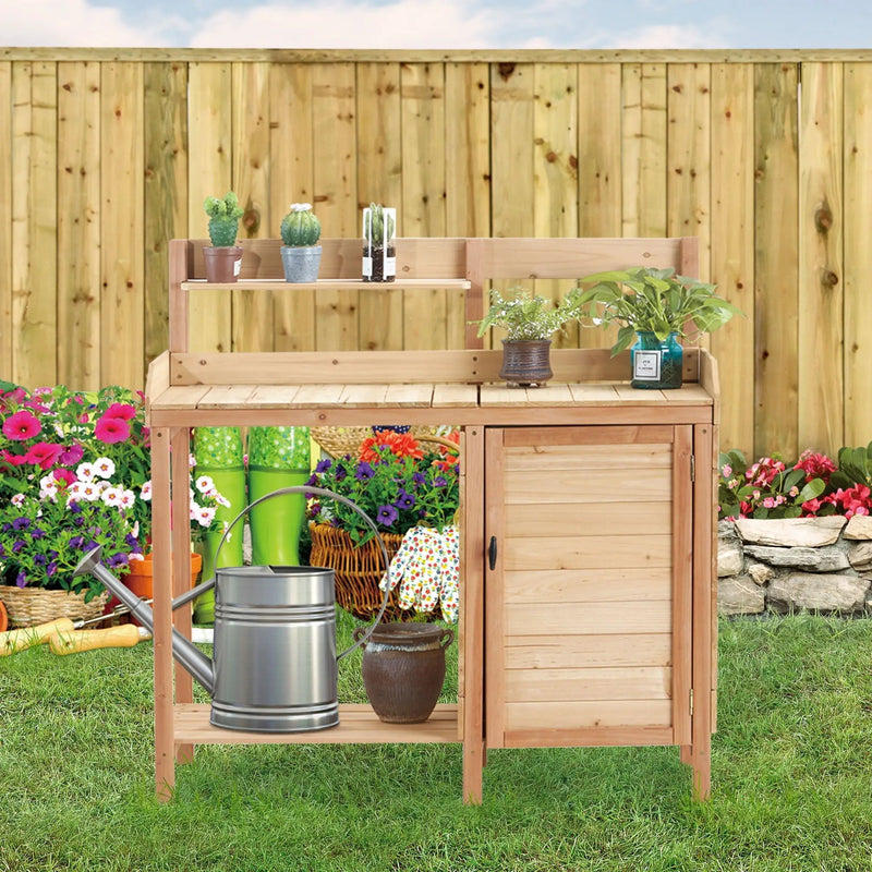 Outdoor Potting Bench Table With Sink, Garden Workstation by HouseOfZazla