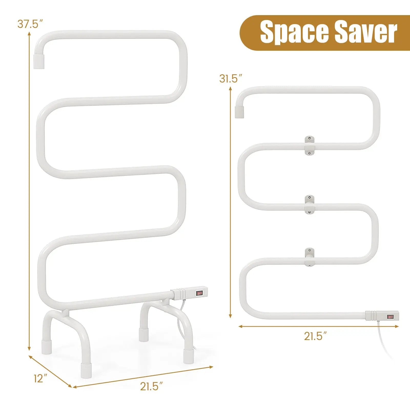 100W Electric Towel Warmer Drying Rack by DirectDeals