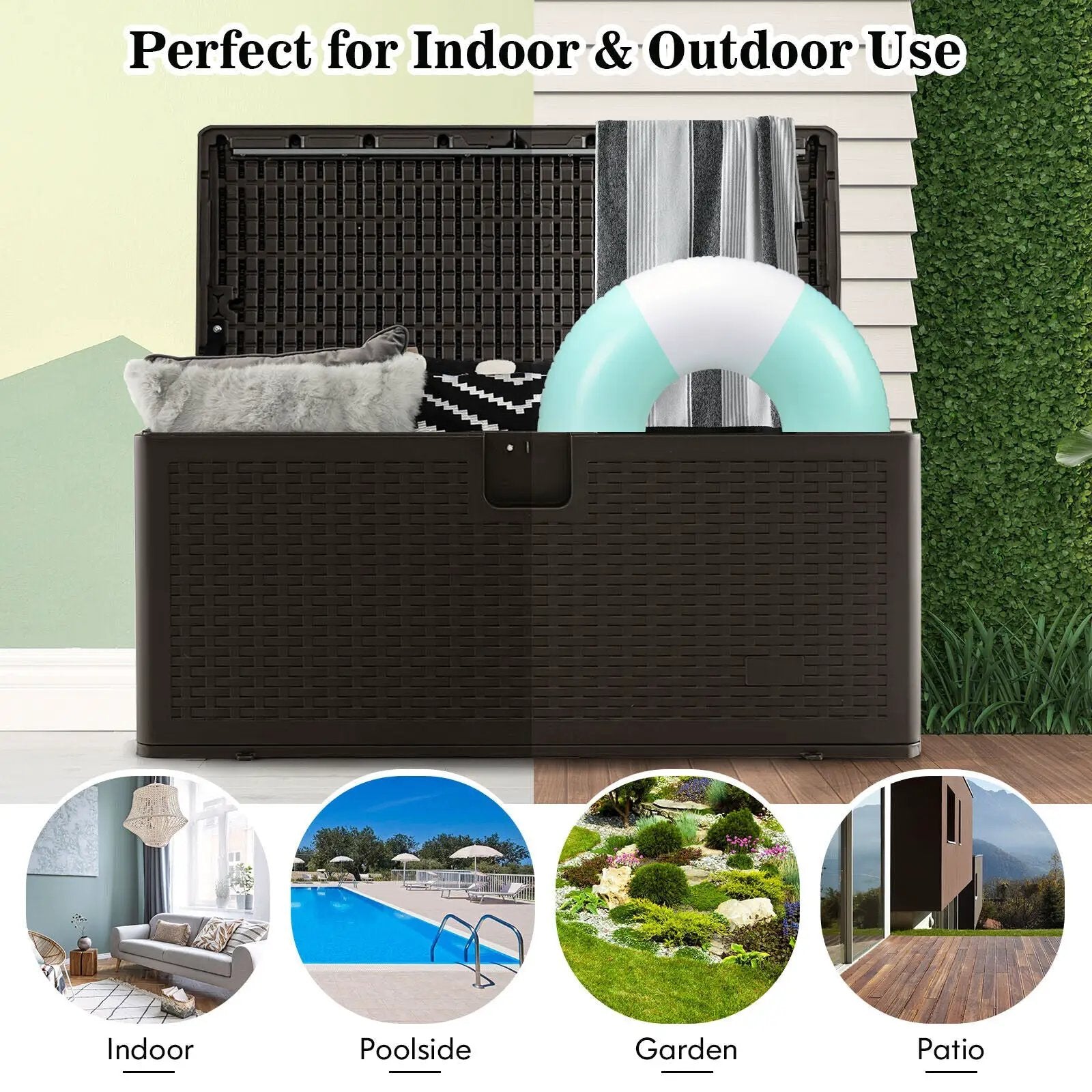 31/73/100 Gallon All Weather Storage Container with Lockable Lid by DirectDeals