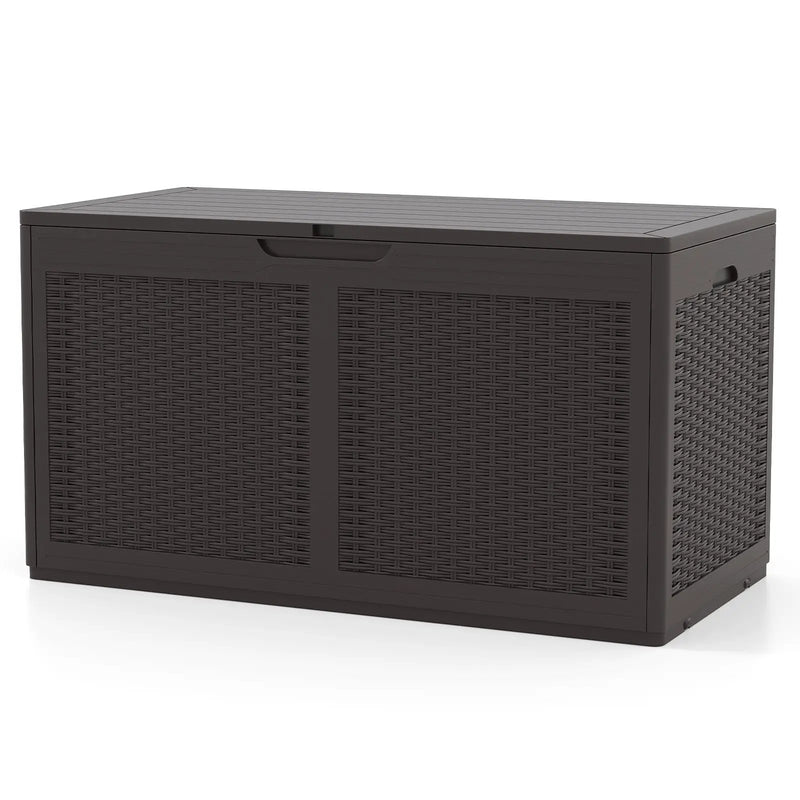 100 Gallon Resin Deck Box Outdoor Waterproof Storage Bench by DirectDeals