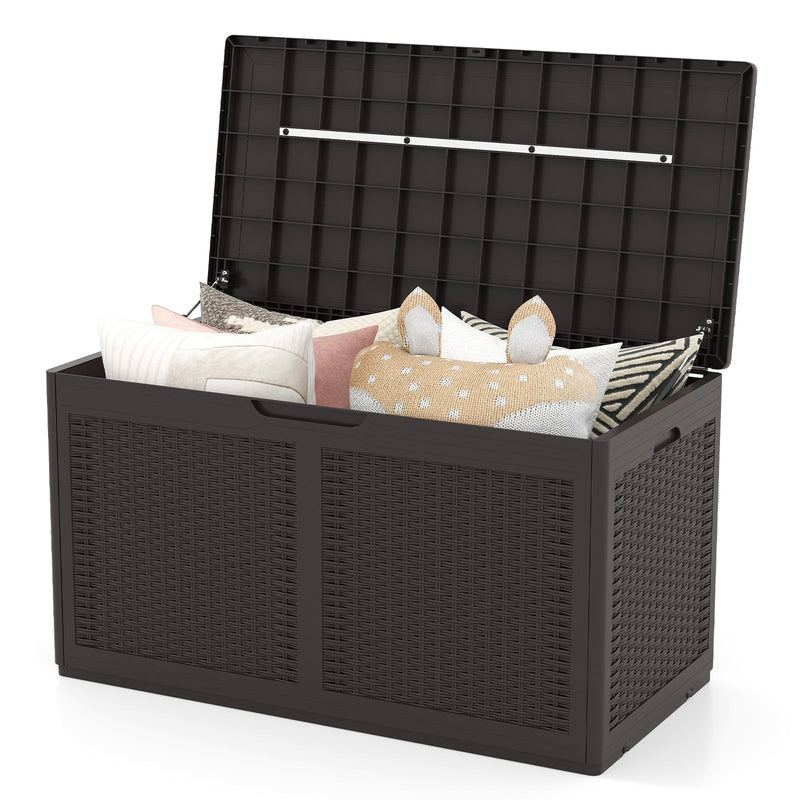 100 Gallon Resin Deck Box Outdoor Waterproof Storage Bench by DirectDeals