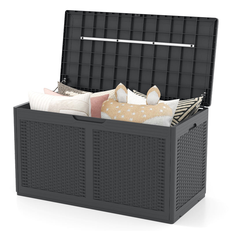 100 Gallon Resin Deck Box Outdoor Waterproof Storage Bench by DirectDeals