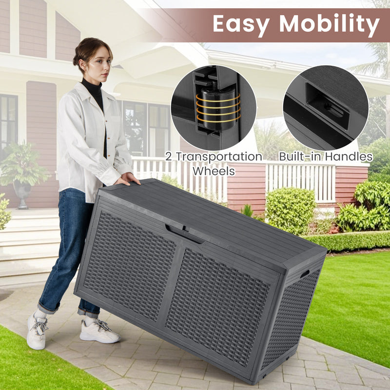 100 Gallon Resin Deck Box Outdoor Waterproof Storage Bench by DirectDeals