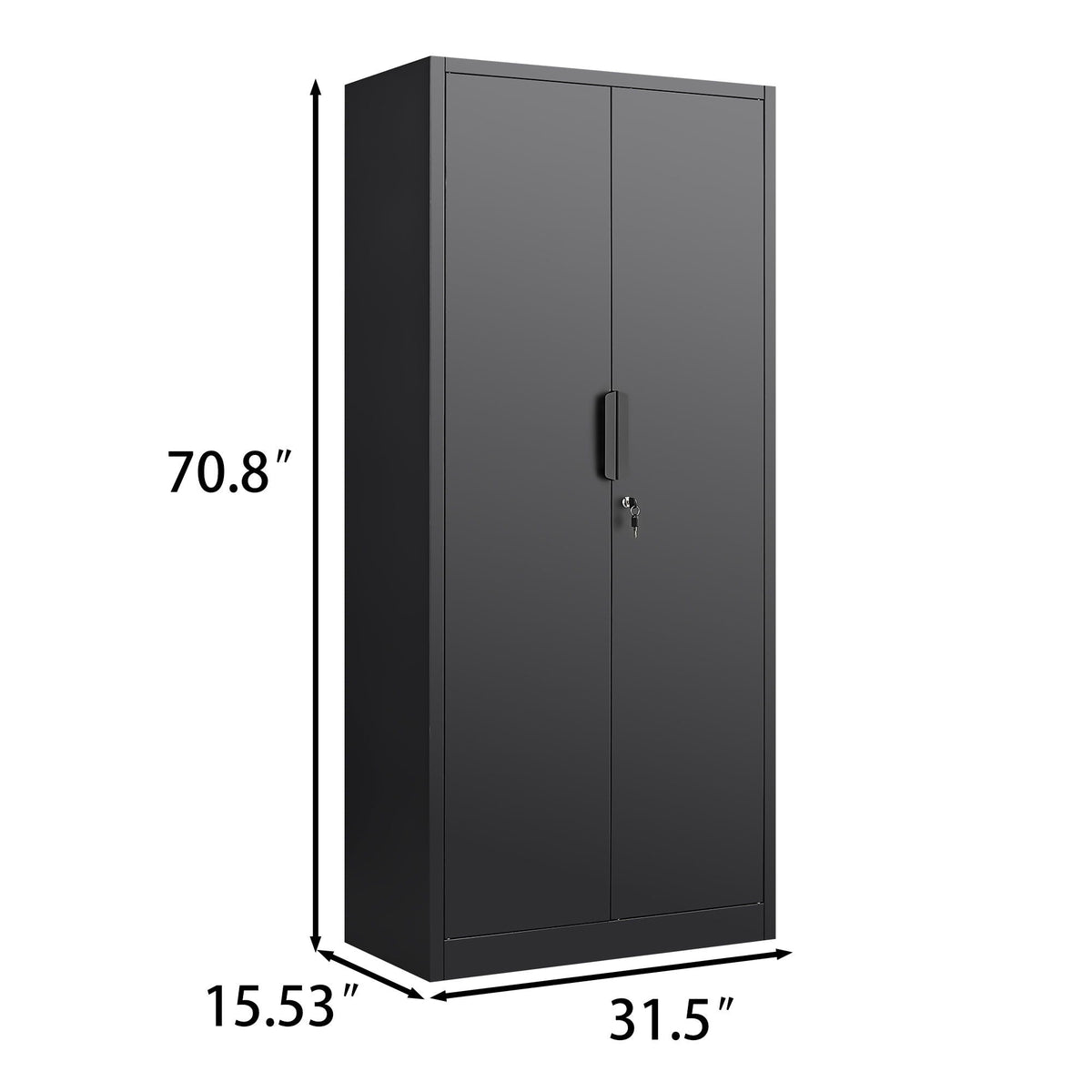2 Door File Cabinet With Lock, 4 Adjustable Shelves, Heavy-Duty, photo 5 of 21