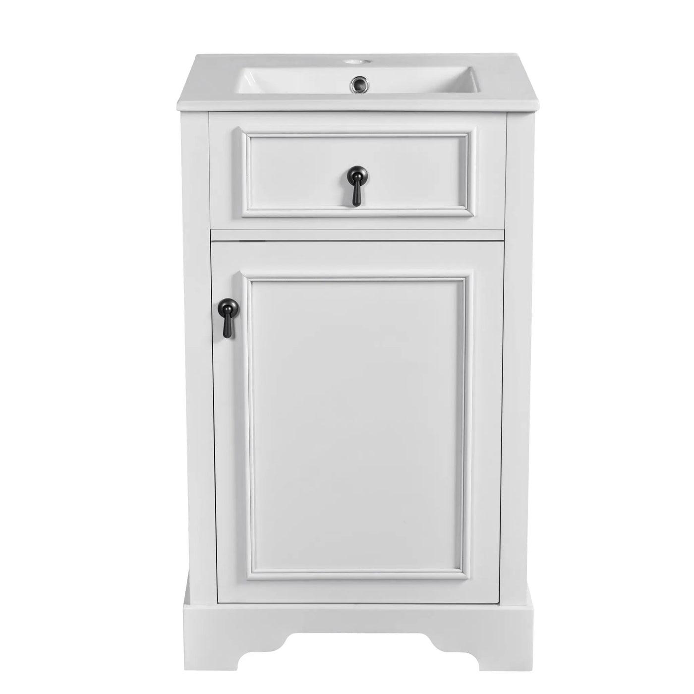 Elegant Bathroom Vanity With Ceramic Sink, Soft Close Door, Adjustable Shelf by HouseOfZazla