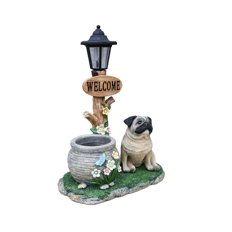Sitting Pug Dog Planter Statue by HouseOfZazla