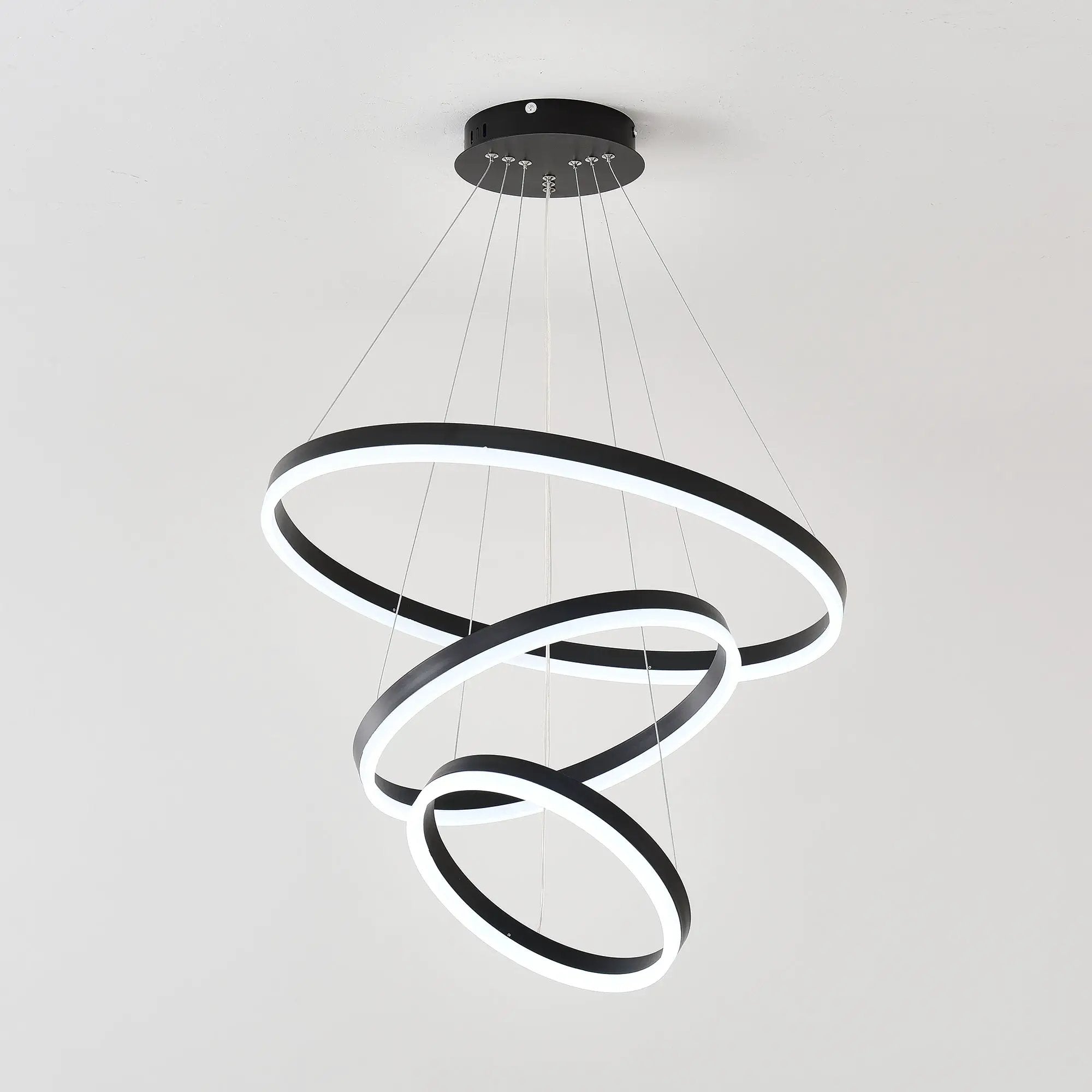 Modern 3 Rings Chandelier with Remote Control by HouseOfZazla