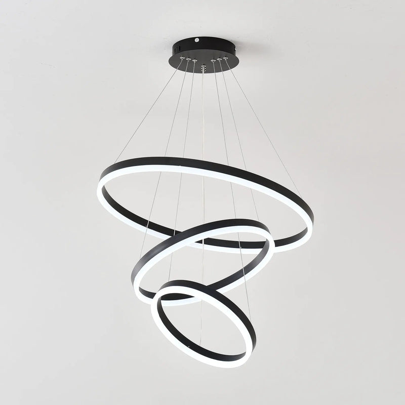 Modern 3 Rings Chandelier with Remote Control by HouseOfZazla
