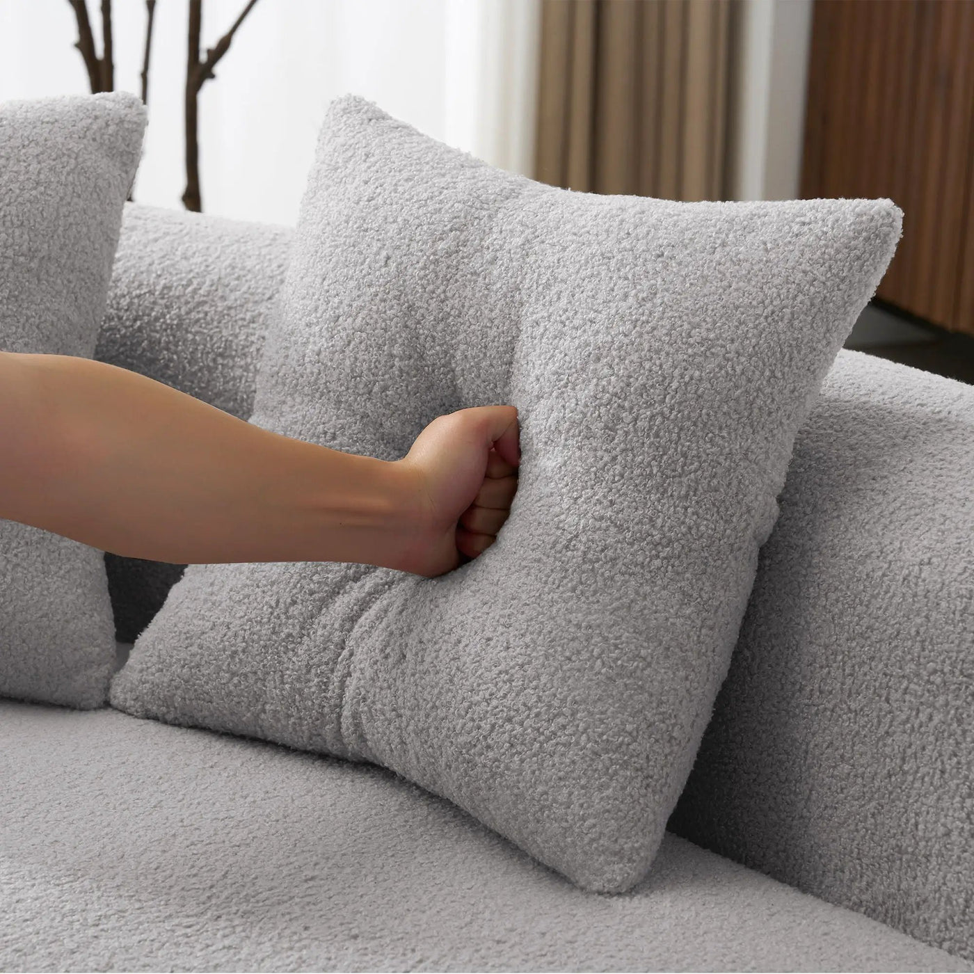 Curved 4 Seater Full Compression Sponge Sofa by HouseOfZazla