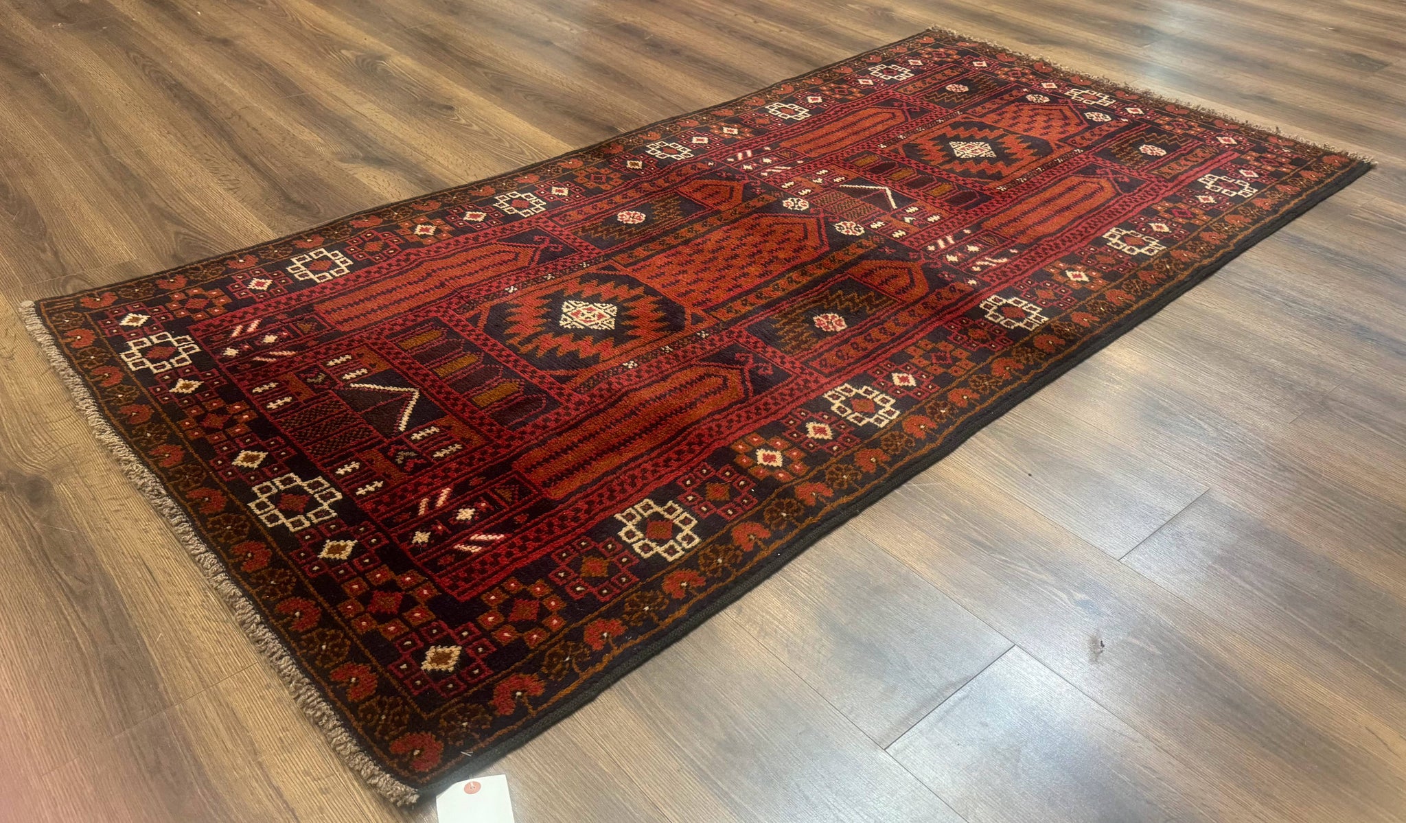 Afghan Rug 3x7, Balouch Carpet, Tribal Rug, Red, New by Jewel Rugs