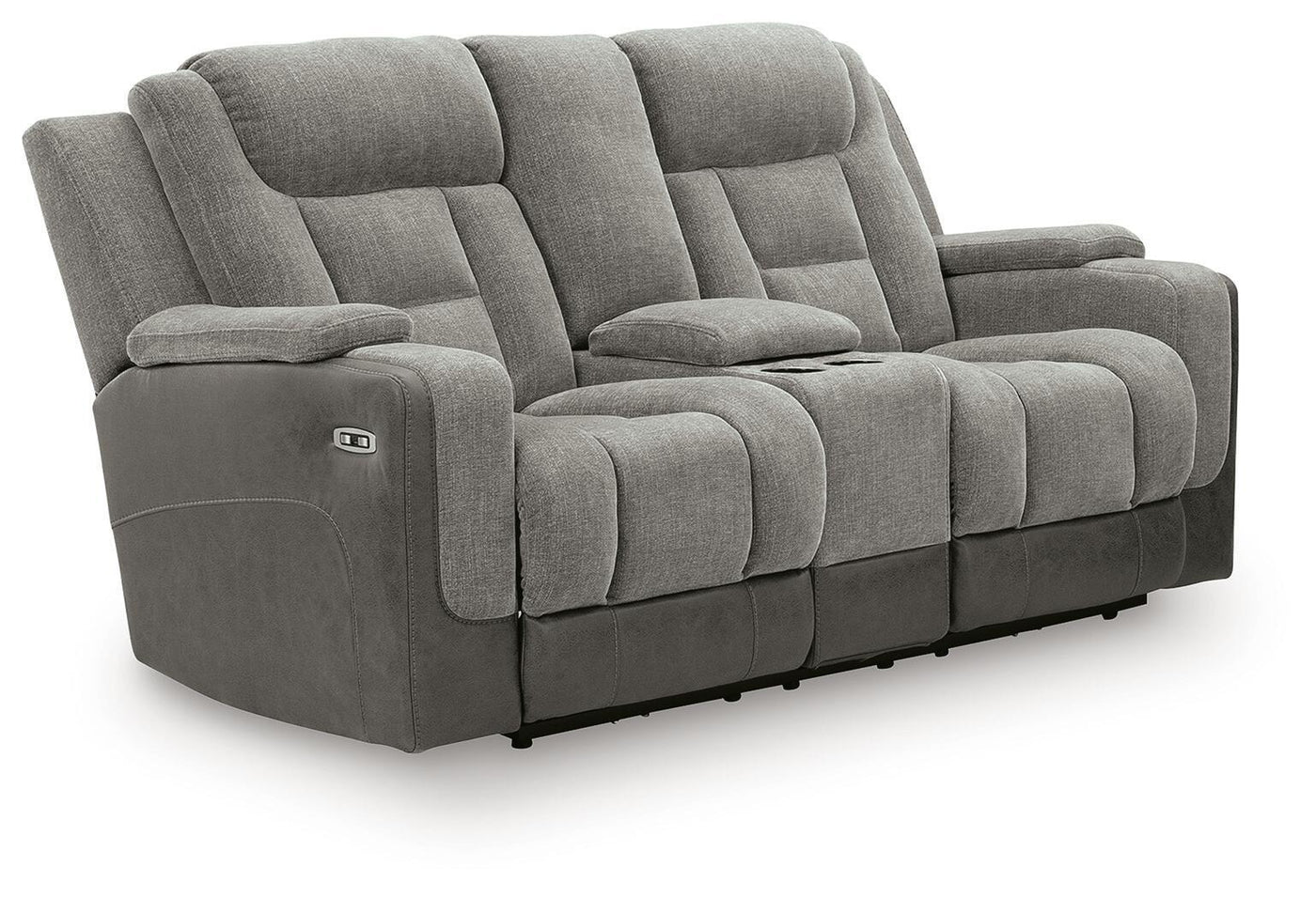 Mixed Motion - Power Reclining Loveseat With Console / Adjustable Headrest by Unique Piece Furniture