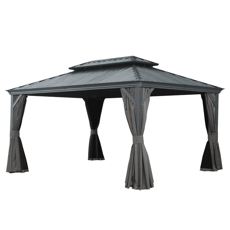 12' x 16' Hardtop Gazebo with Dual-Layer Roof by HouseOfZazla