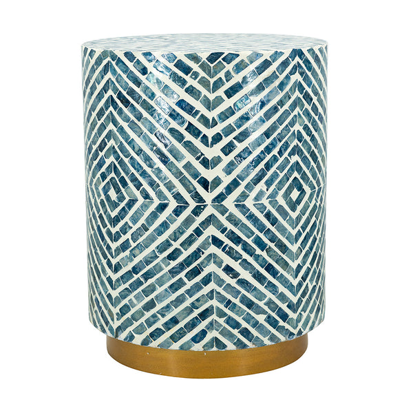 14" Round Accent Stool with Gold Base
