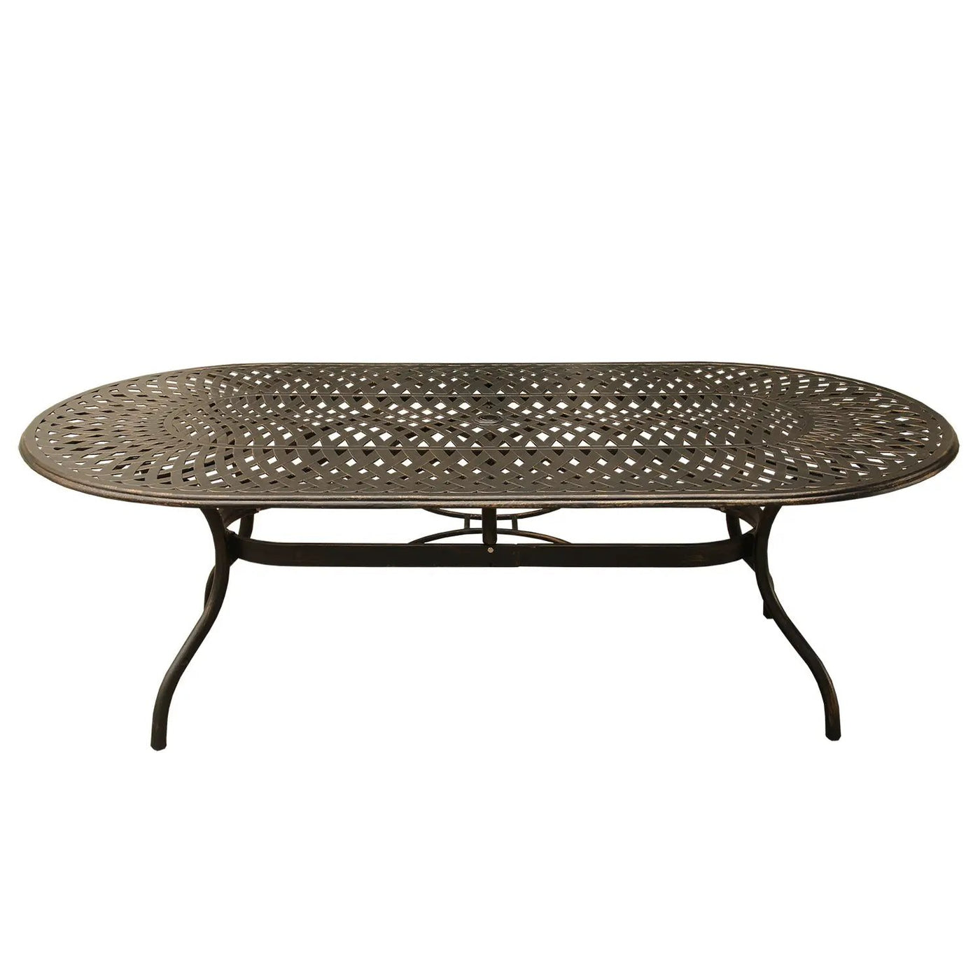 Outdoor Aluminum 9pc Large Oval Patio Dining Set Eight Chairs by Sharicks