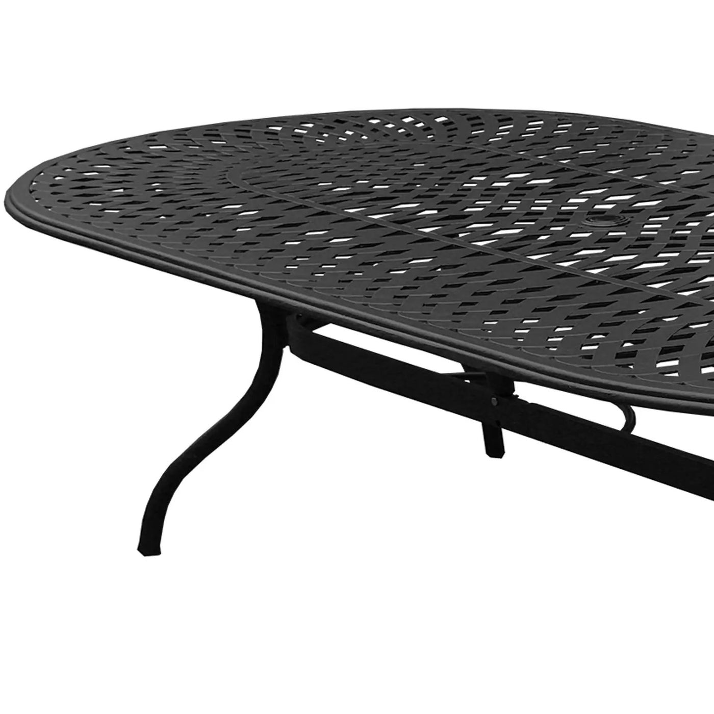 Outdoor Modern Aluminum 95-in Large Oval Patio Dining Table by Sharicks