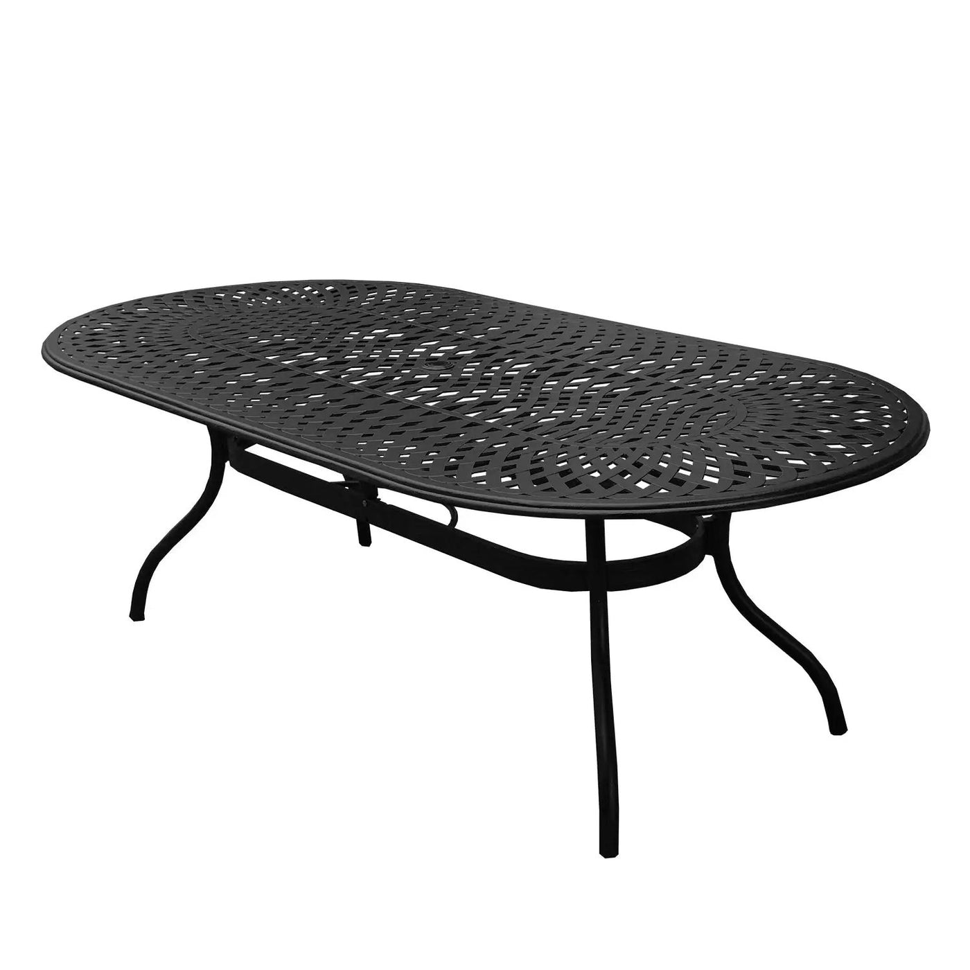 Outdoor Aluminum 9pc Large Oval Patio Dining Set and Eight Chairs by Sharicks