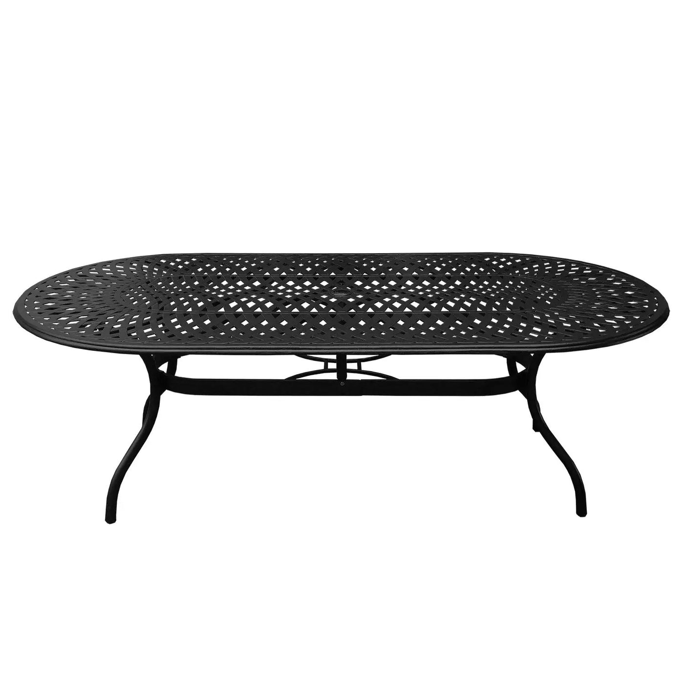 Outdoor Aluminum 9pc Large Oval Patio Dining Set and Eight Chairs by Sharicks