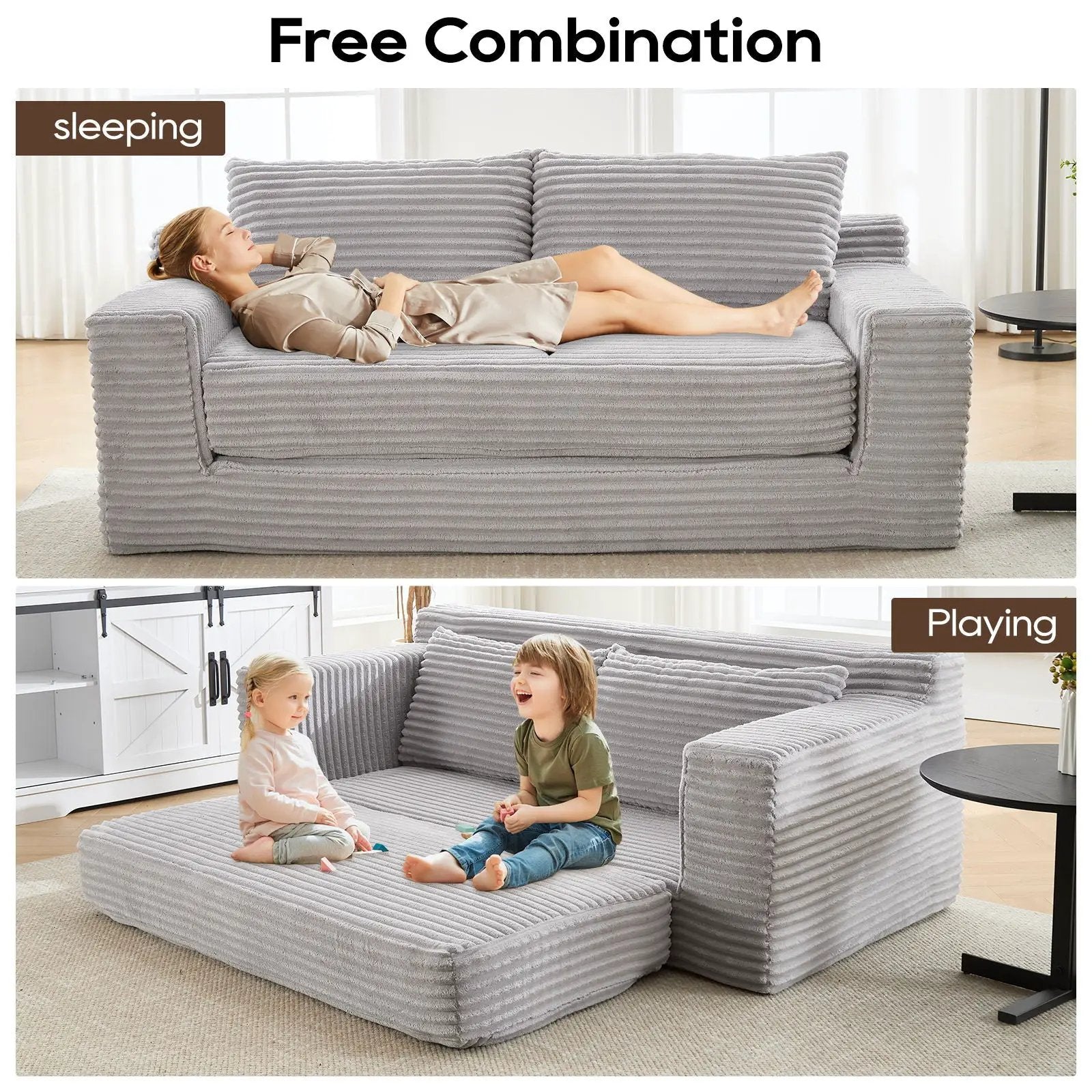 Convertible Loveseat Sofa Bed With Memory Foam & Steel Frame by Unique Piece Furniture