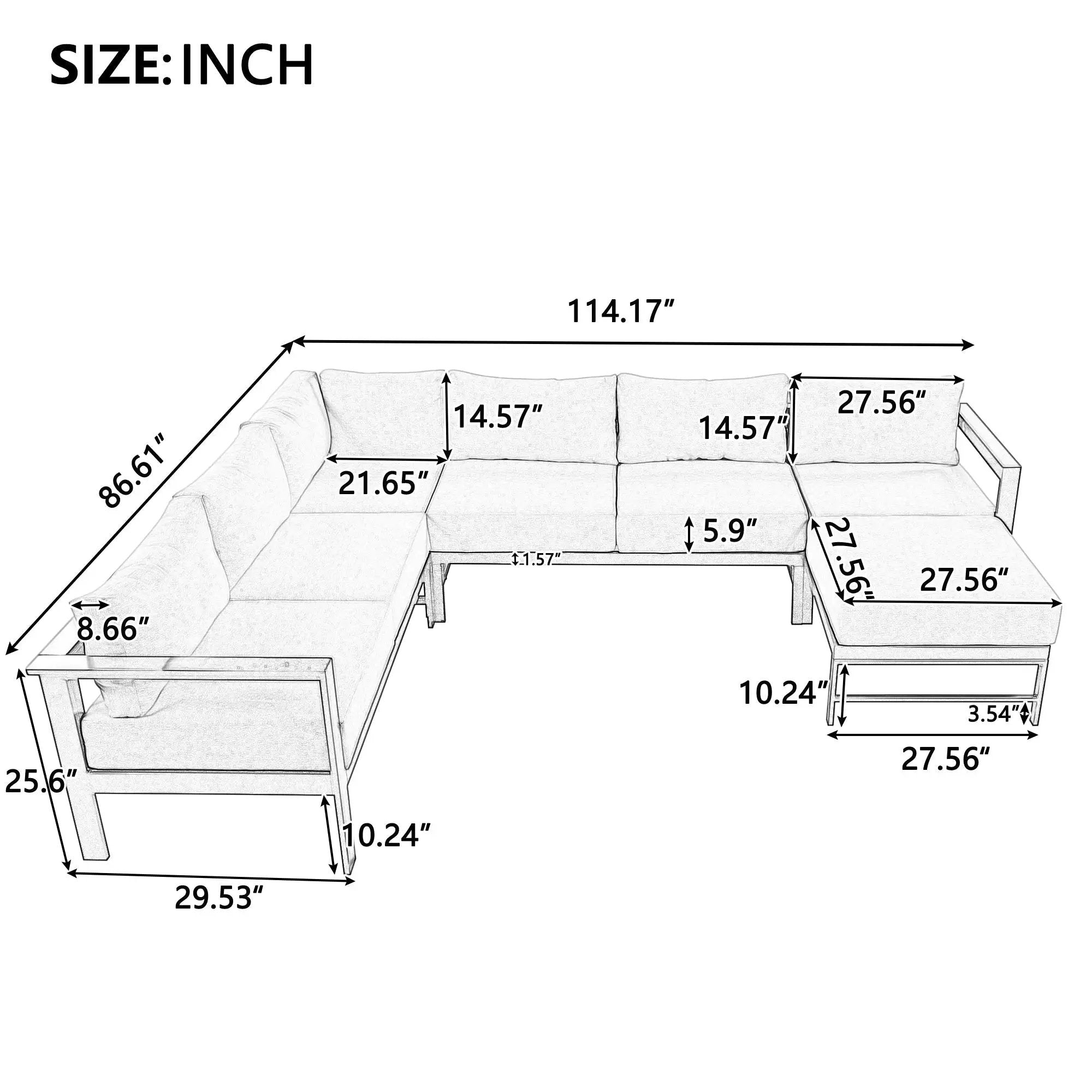 U_Style U-Shaped Outdoor Sectional Sofa Set by HouseOfZazla