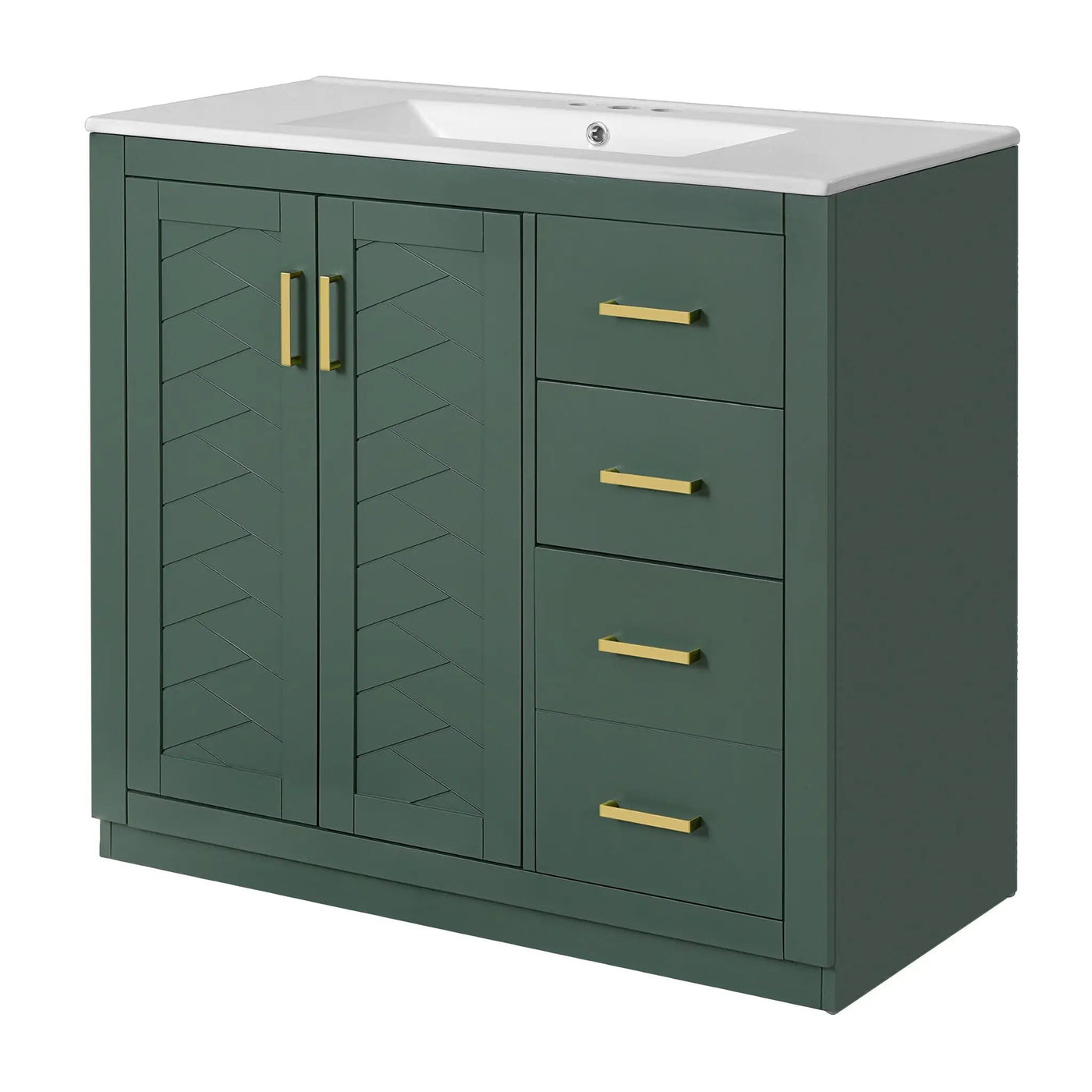Bathroom Vanity With Sink Combo, Storage Cabinet, Freestanding Set With 3 Drawers & Soft Closing Doors by HouseOfZazla