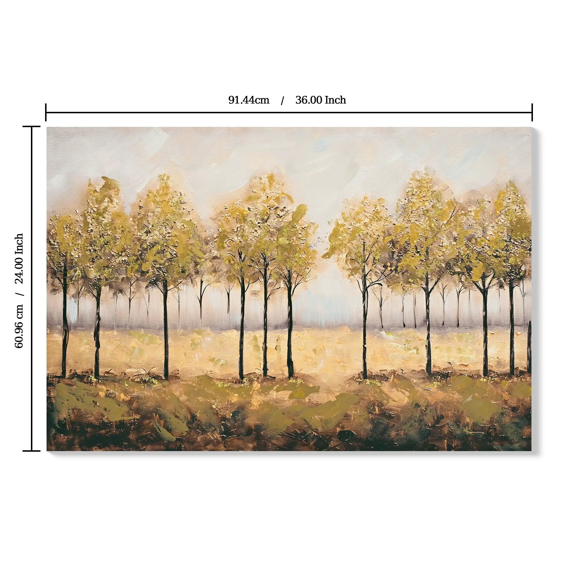 Wall Art Decor Canvas Print Autumn Embellishments Plant Forest Abstract Tree - Tan Leaves by HouseOfZazla