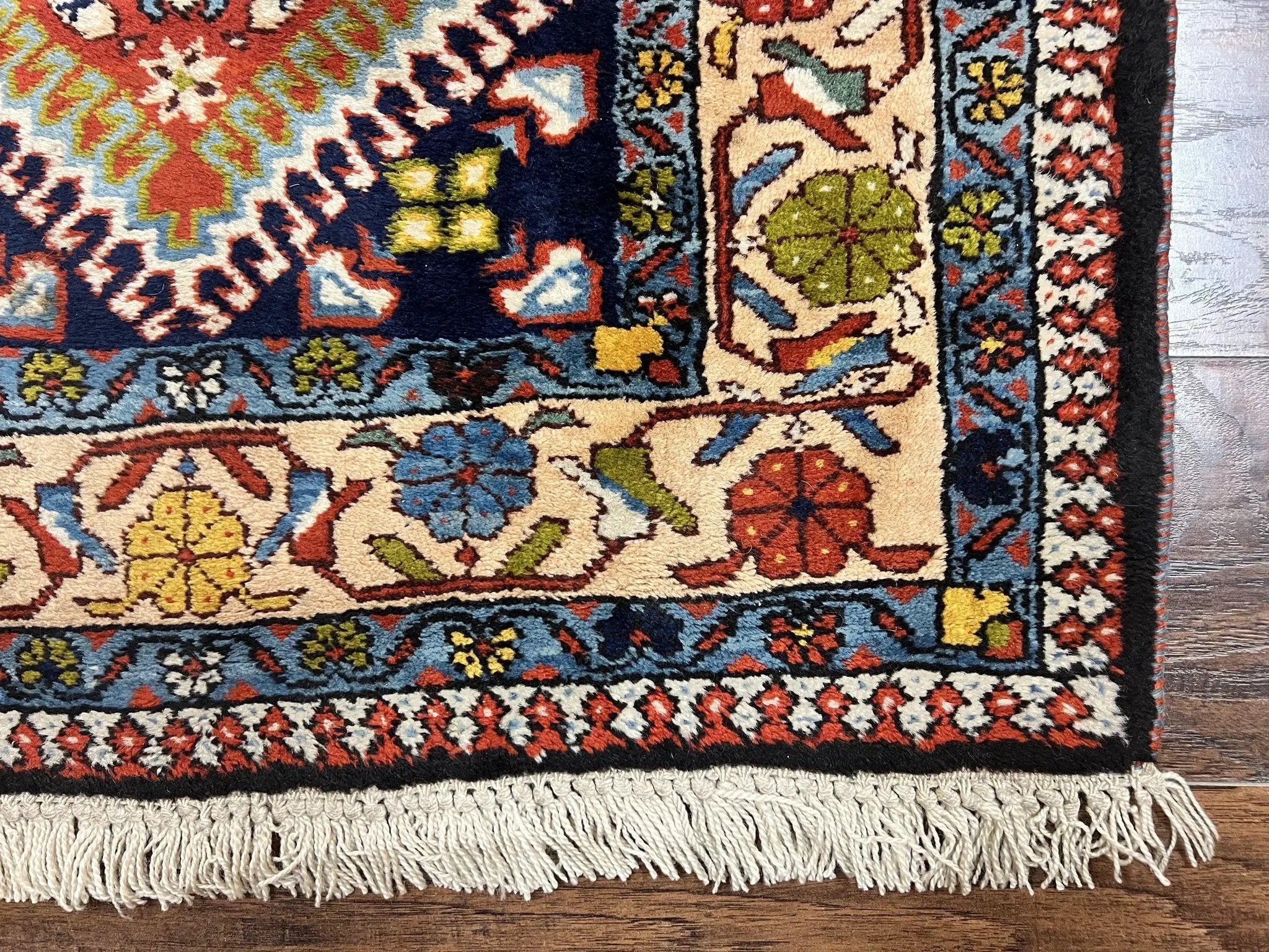 Persian Tribal Runner Rug 2.9 x 14, Colorful Rare Antique Persian Shiraz Yalameh Geometric Carpet for Hallway, 14ft Runner, Handmade, Wool, Red by Jewel Rugs