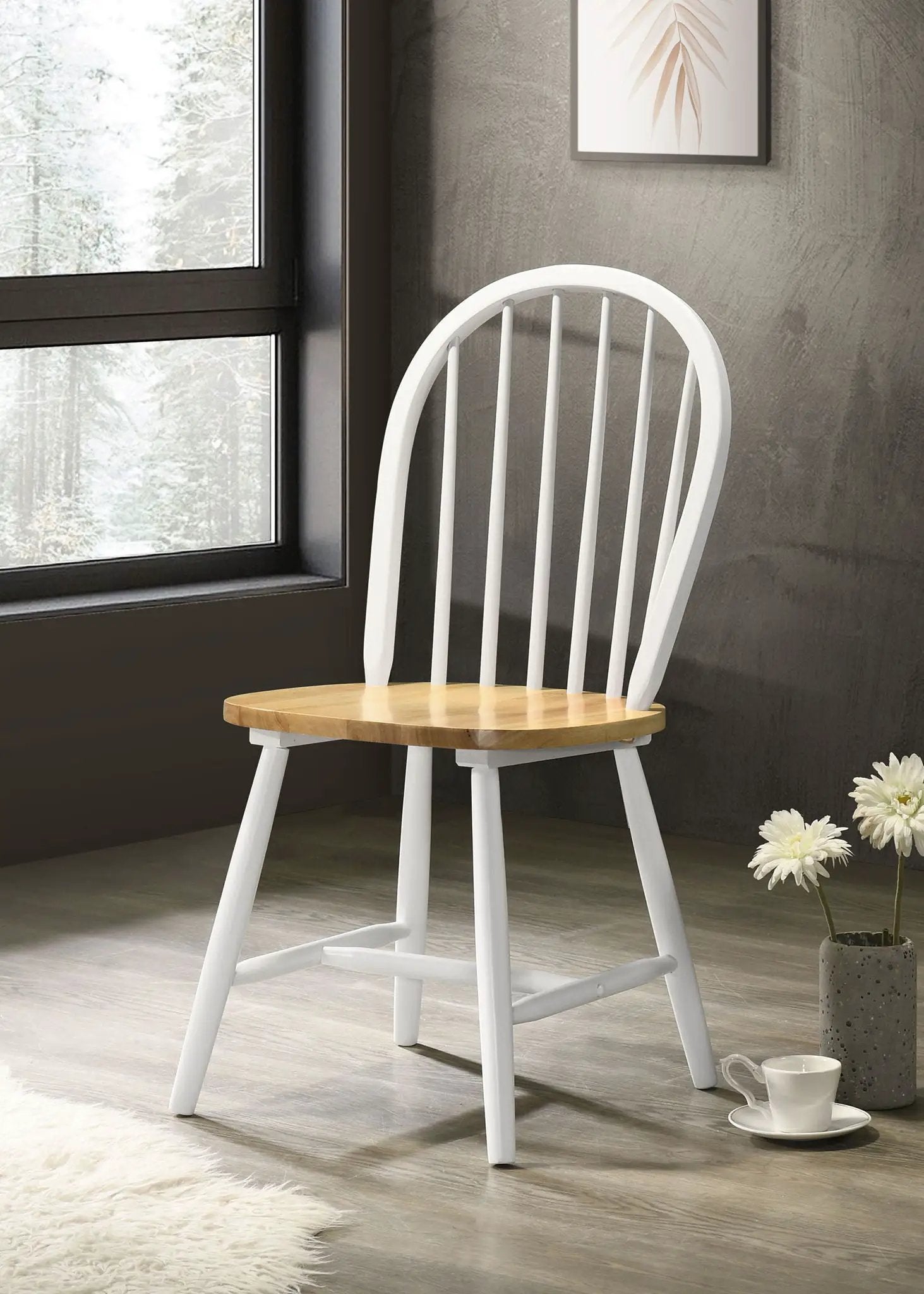 Cinder Wood Dining Side Chair White (Set of 4) by Unique Piece Furniture