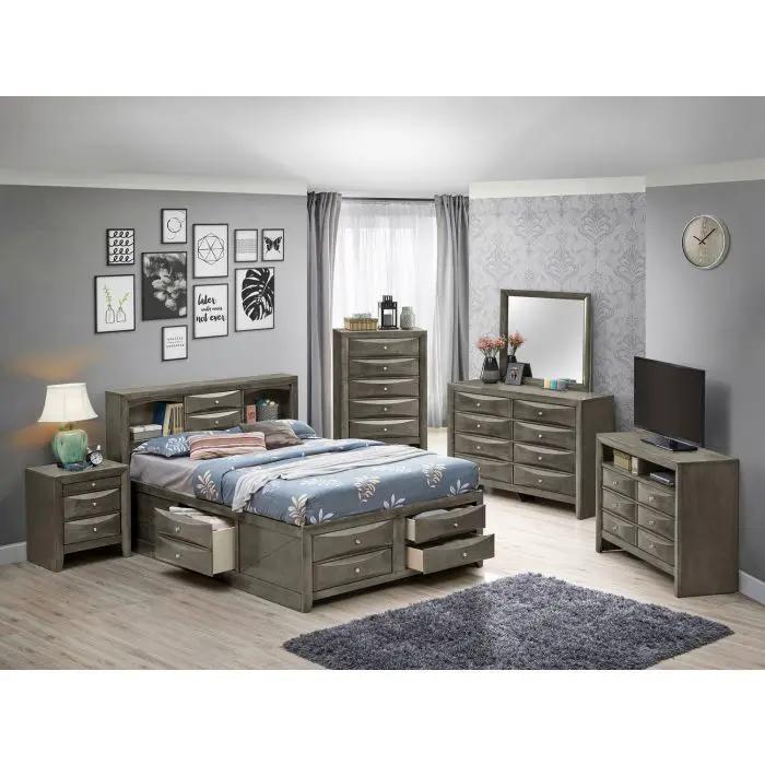 Modern Design Storage Bed With Bookcase Headboard by HouseOfZazla