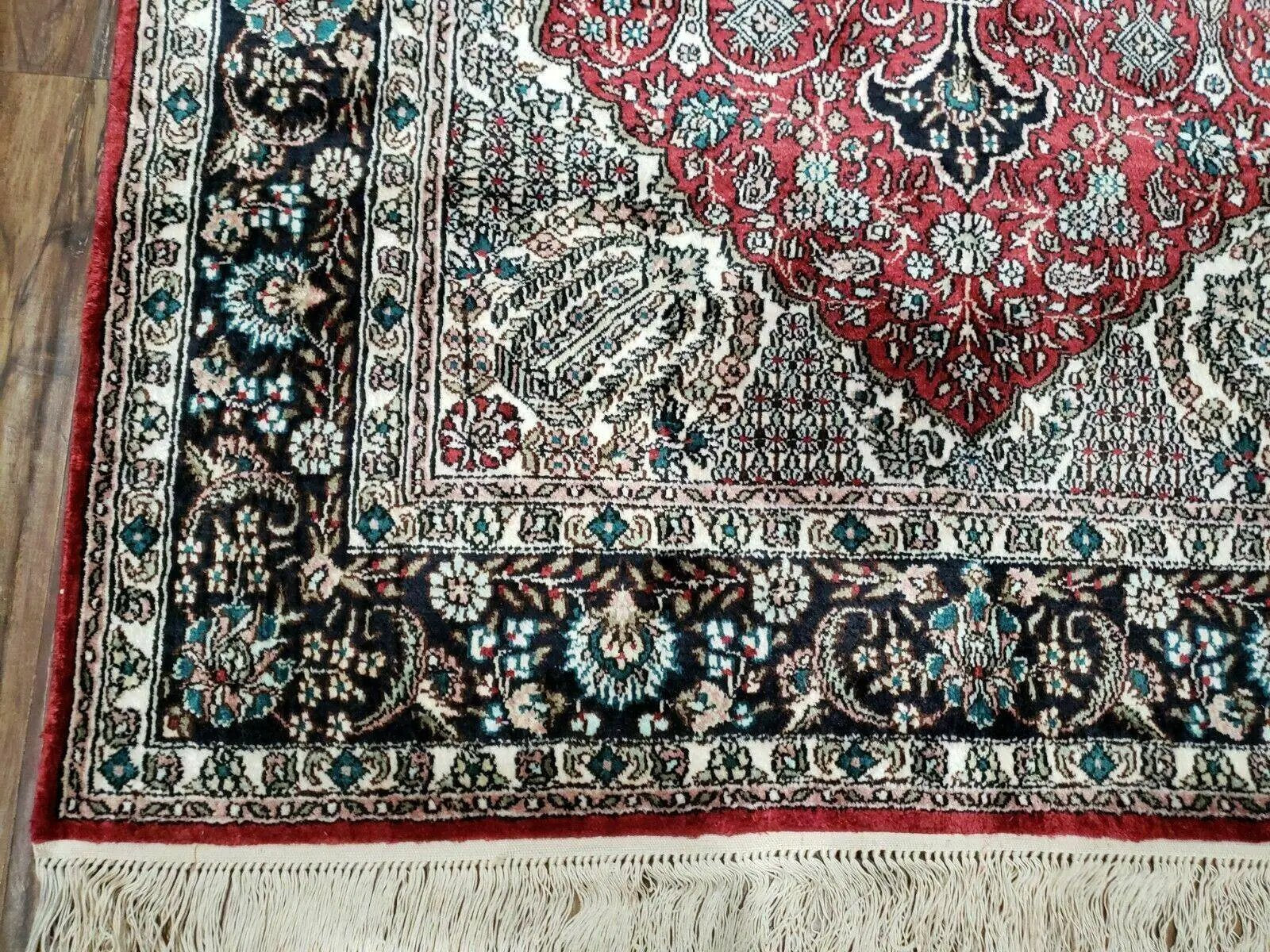 3' X 5' Vintage Fine Handmade India Oriental Kashmir Silk Rug 400 KPSI Wow by Jewel Rugs