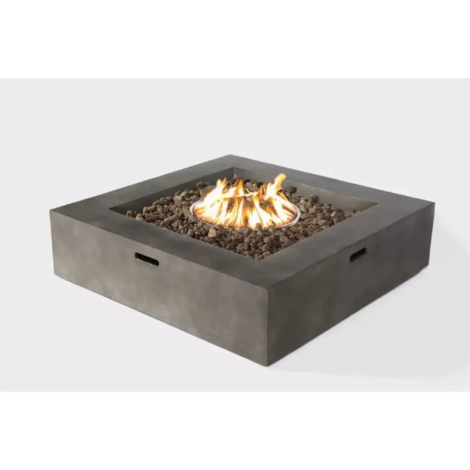 3 Piece Patio Rattan Furniture Set With Cushions Fire Pit - Brown by Unique Piece Furniture