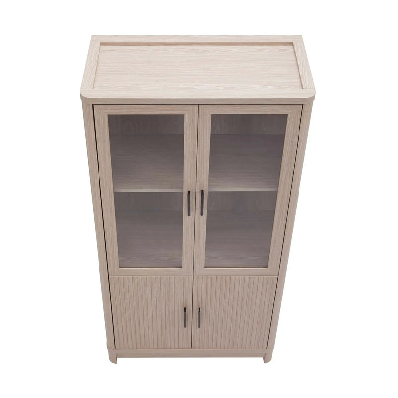 Jodie - Bookcase Cabinet With 6 Adjustable Shelves - Oak by HouseOfZazla