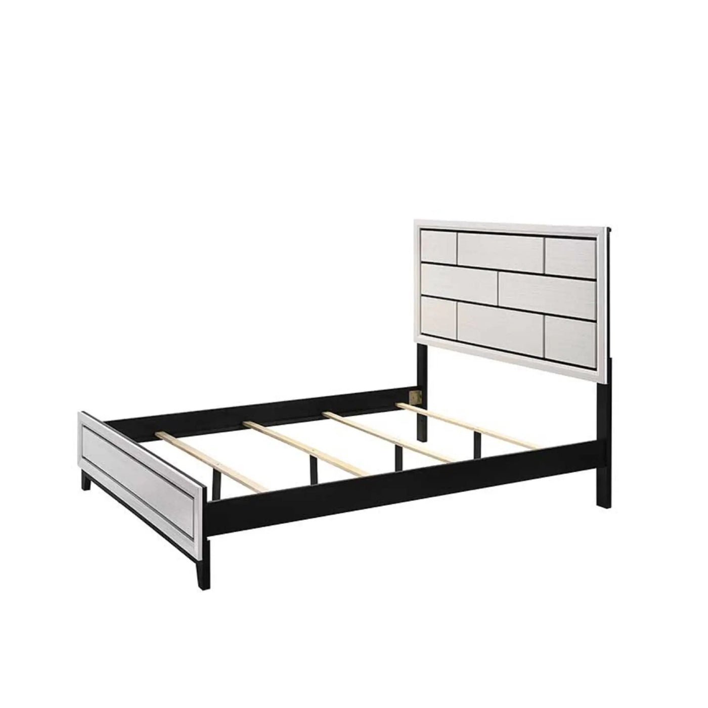 Contemporary Low Profile Bed With Geometric Headboard by HouseOfZazla