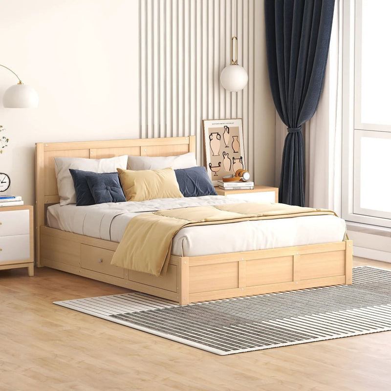 Platform Bed With Underneath Storage And 2 Drawers by Unique Piece Furniture