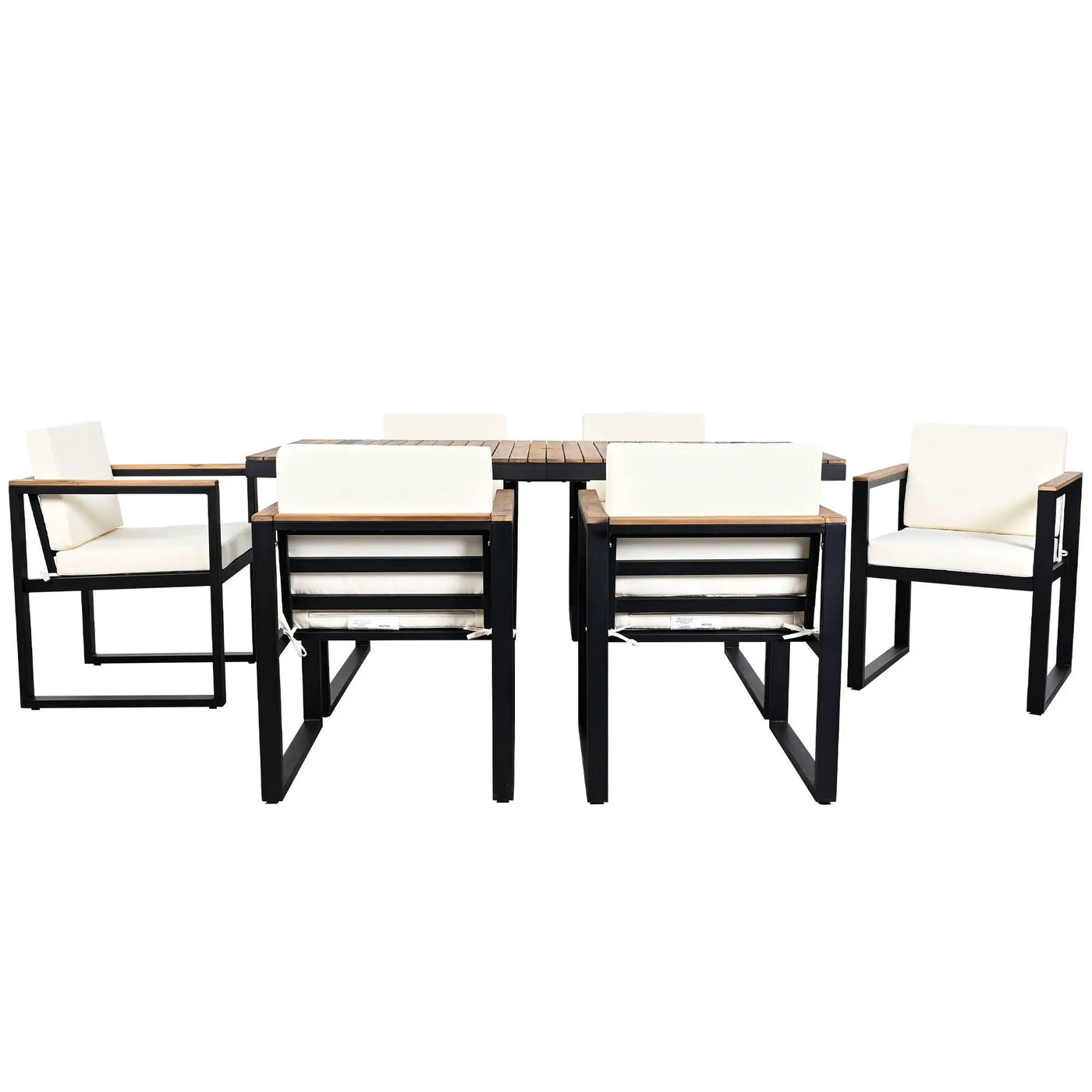 7 Pieces Outdoor Dining Set Patio Dining Table And Chair Set With And Removable Cushions For Patio by HouseOfZazla