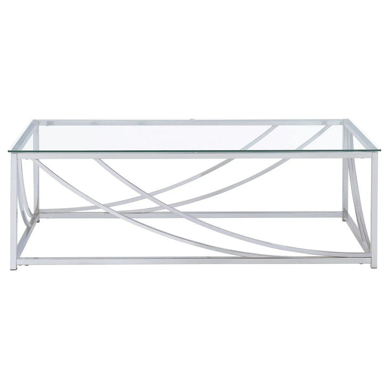 Lille 2-piece Glass Top Coffee And End Table Set Chrome by Unique Piece Furniture