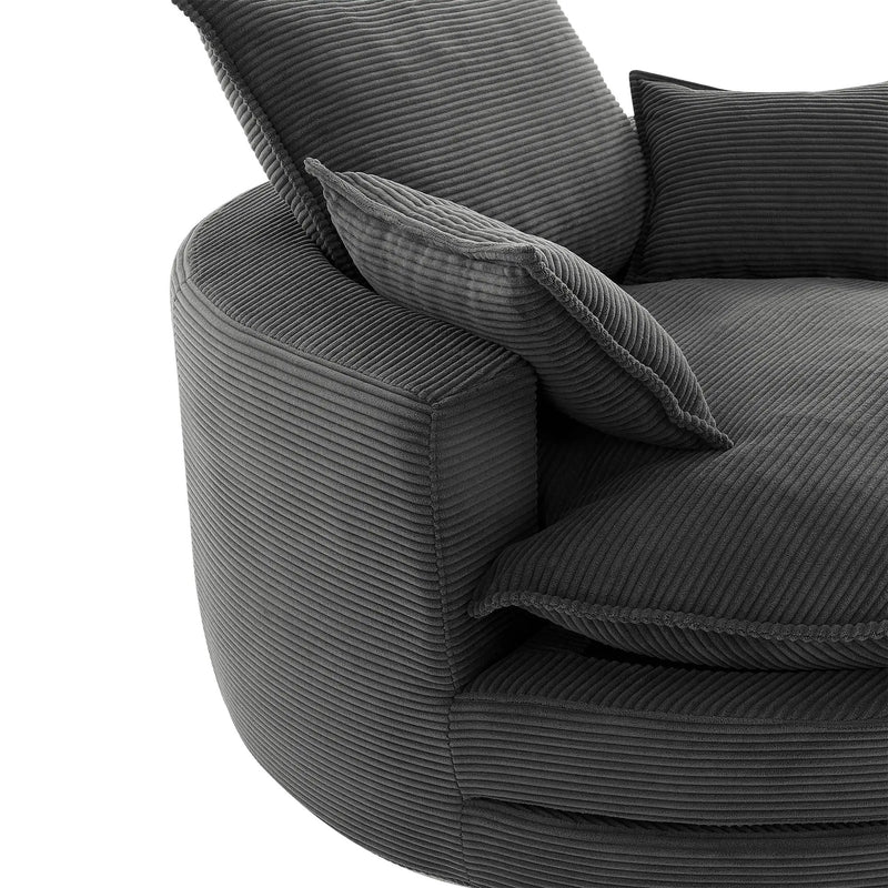 360° Swivel Accent Barrel Chair With Dual Layer Cushion And 3 Removable Pillows by HouseOfZazla