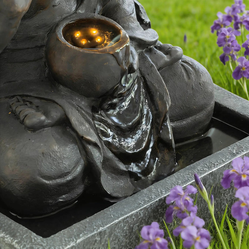 28" H Outdoor Buddha Waterfall Fountain by HouseOfZazla