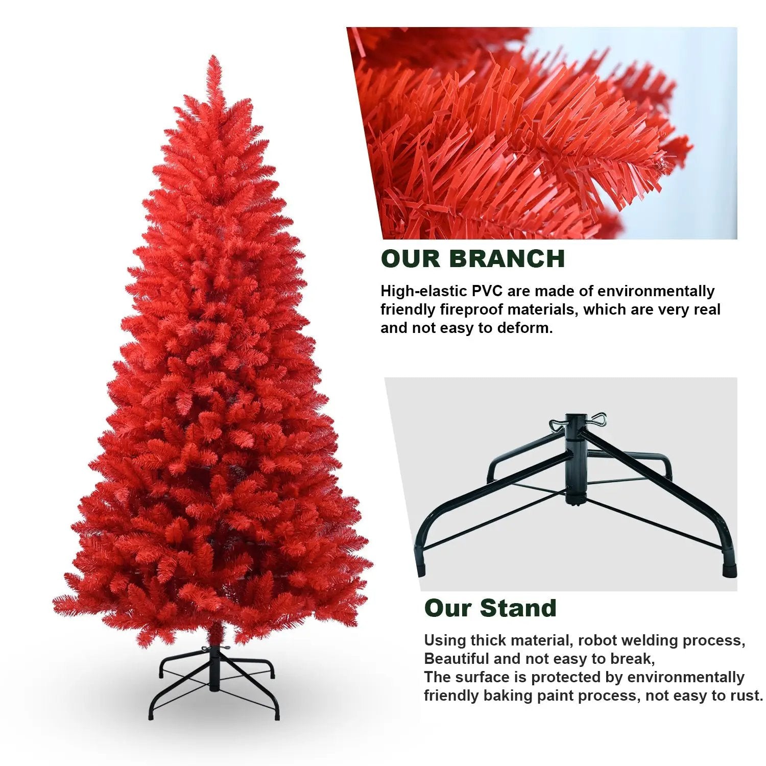 7FT Red Christmas Tree by HouseOfZazla