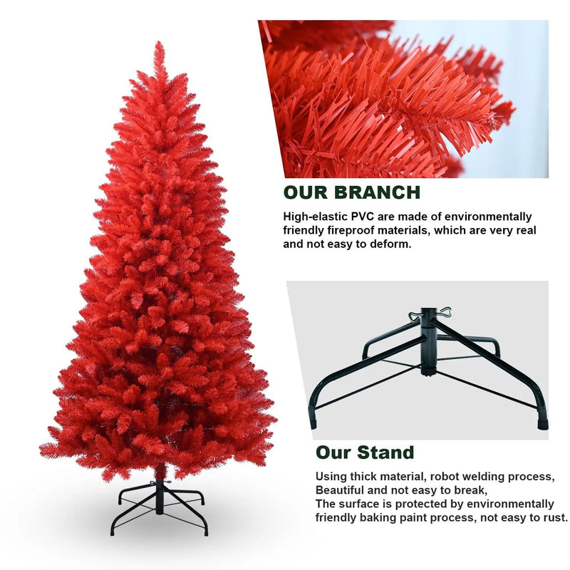 7FT Red Christmas Tree by HouseOfZazla