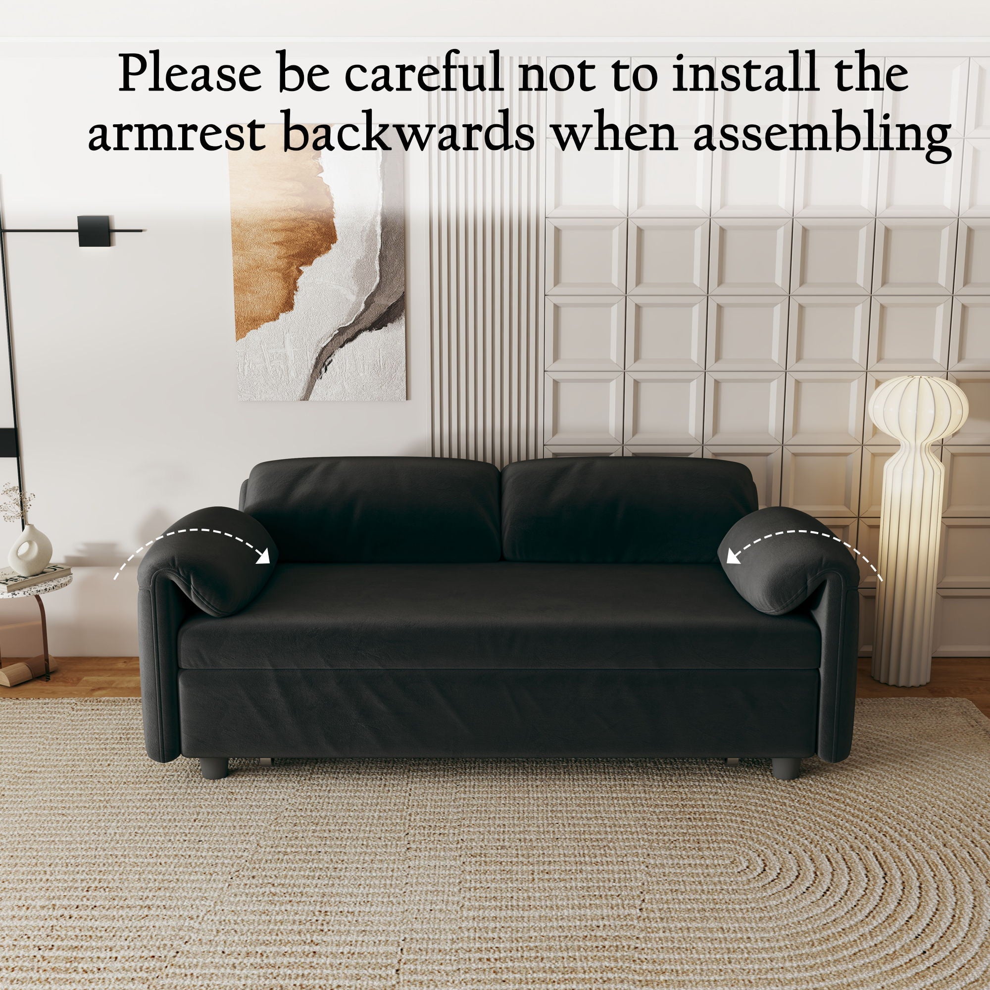 Sofa, Dual Purpose Lounge With Retractable Queen Size Bed by HouseOfZazla