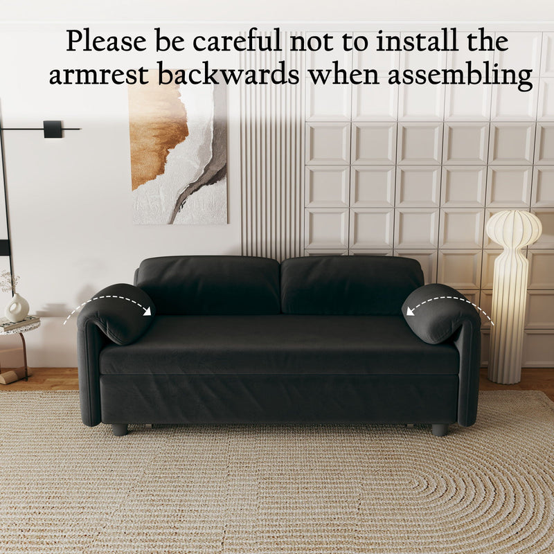 Sofa, Dual Purpose Lounge With Retractable Queen Size Bed by HouseOfZazla