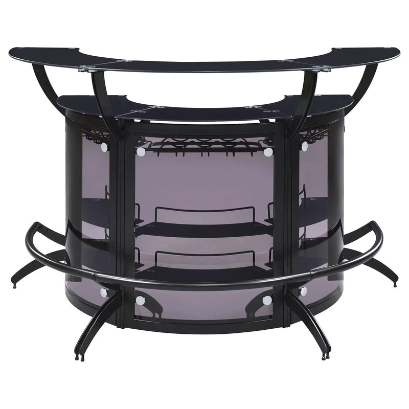 Elaina - 3 Piece Curved Freestanding Home Bar - Black by HouseOfZazla