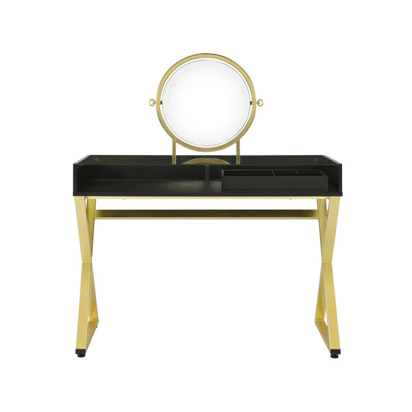 Black & Gold Finish Vanity Desk, photo 2 of 6