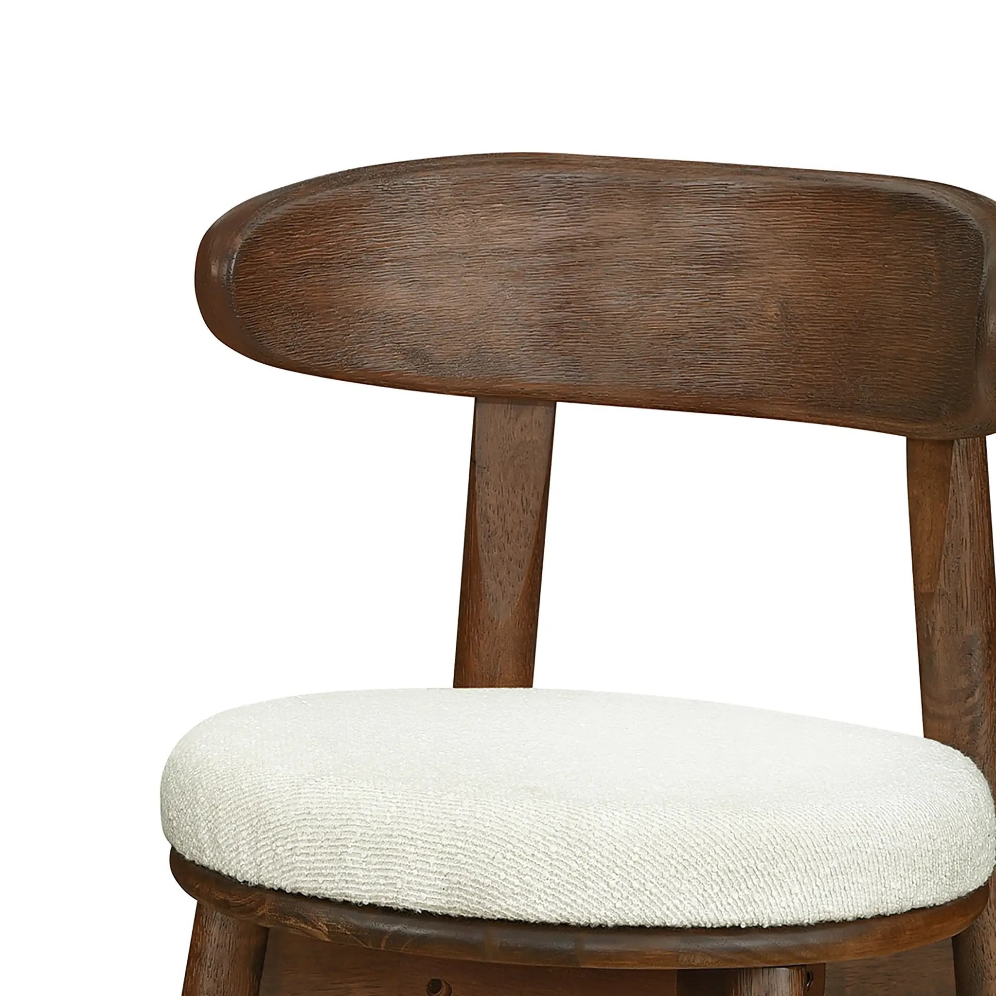 Round Cushion Bar Stools (Walnut + Beige) by HouseOfZazla