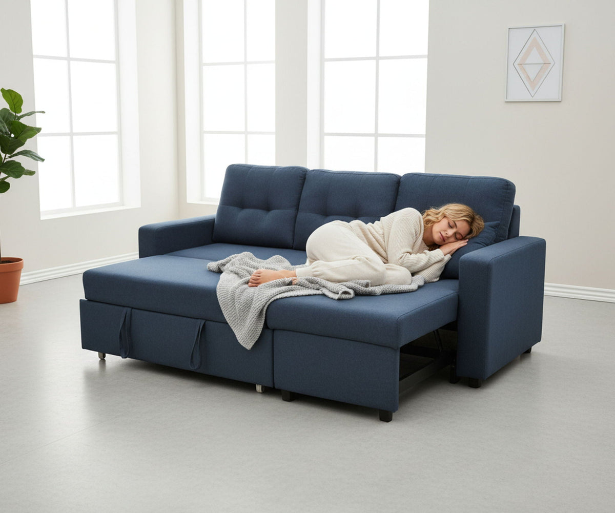 Convertible L Shaped Sectional Sleeper Sofa Bed, Saving Pull Out Couch, photo 7 of 23
