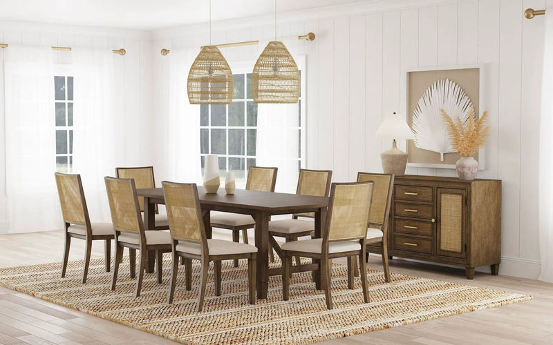 Matisse 9-piece Rectangular Dining Table Set Light Brown by Unique Piece Furniture
