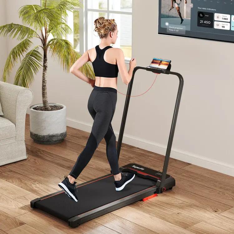 Home Fitness & Relaxation Set - 3 in 1 Folding Treadmill and Modern Accent Chair by DirectDeals