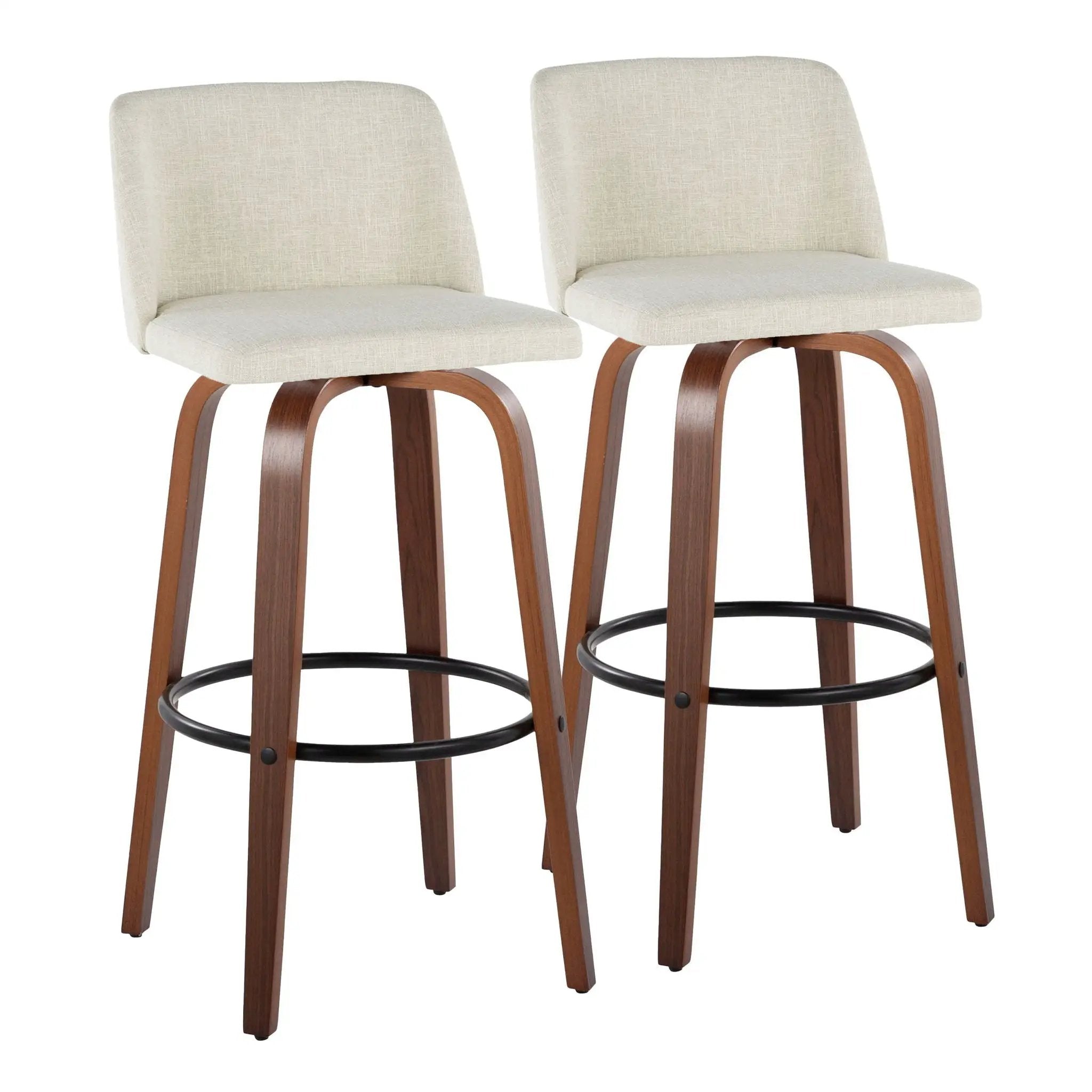 Toriano - Contemporary Fixed Height Barstool Swivel And Round Footrest (Set of 2) by Unique Piece Furniture