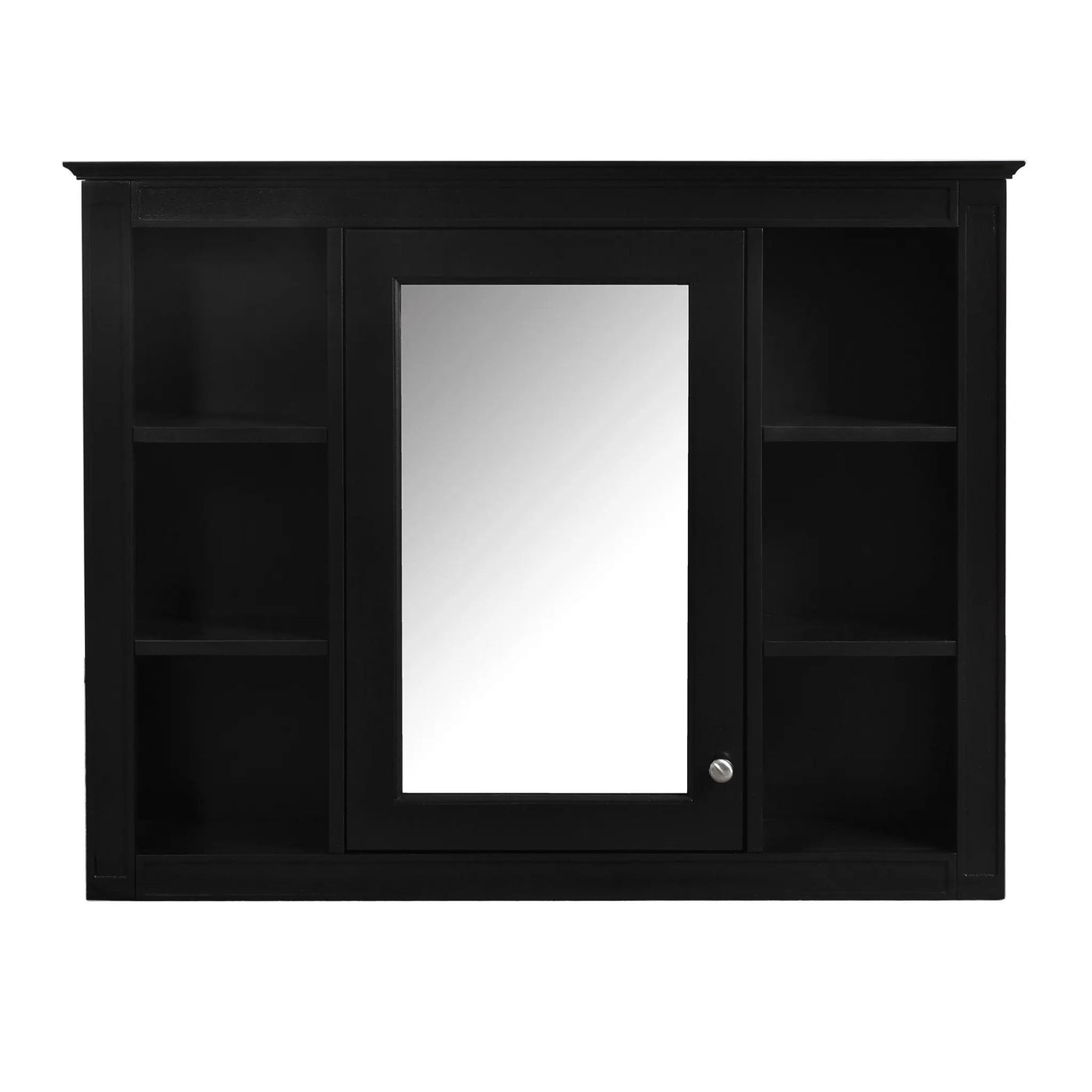 Wall Mounted Medicine Cabinet With Mirror, Storage Cabinet Featuring 6 Open Shelves And Adjustable Interior by HouseOfZazla