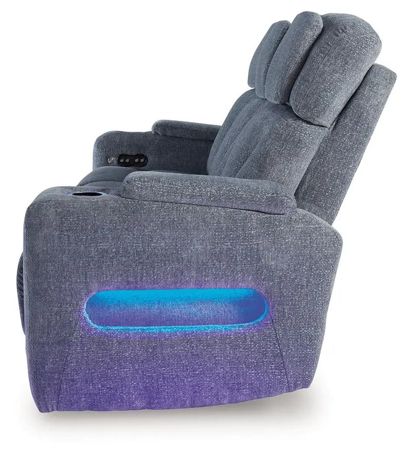 Studio Cave - Power Reclining Sofa - Steel by Unique Piece Furniture